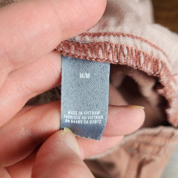 Aerie Shorts Womens Medium Terracotta Pink Loungewear Raw Hem Drawstring Casual - Picture 9 of 11